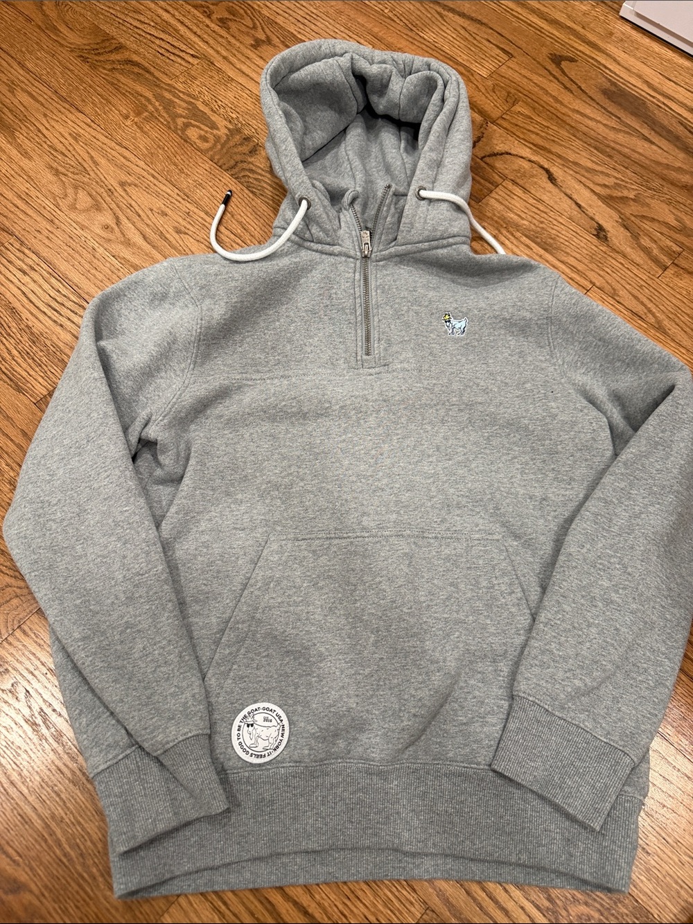 GOAT USA Men's Grey Half-Zip Hooded Sweatshirt Size X Small